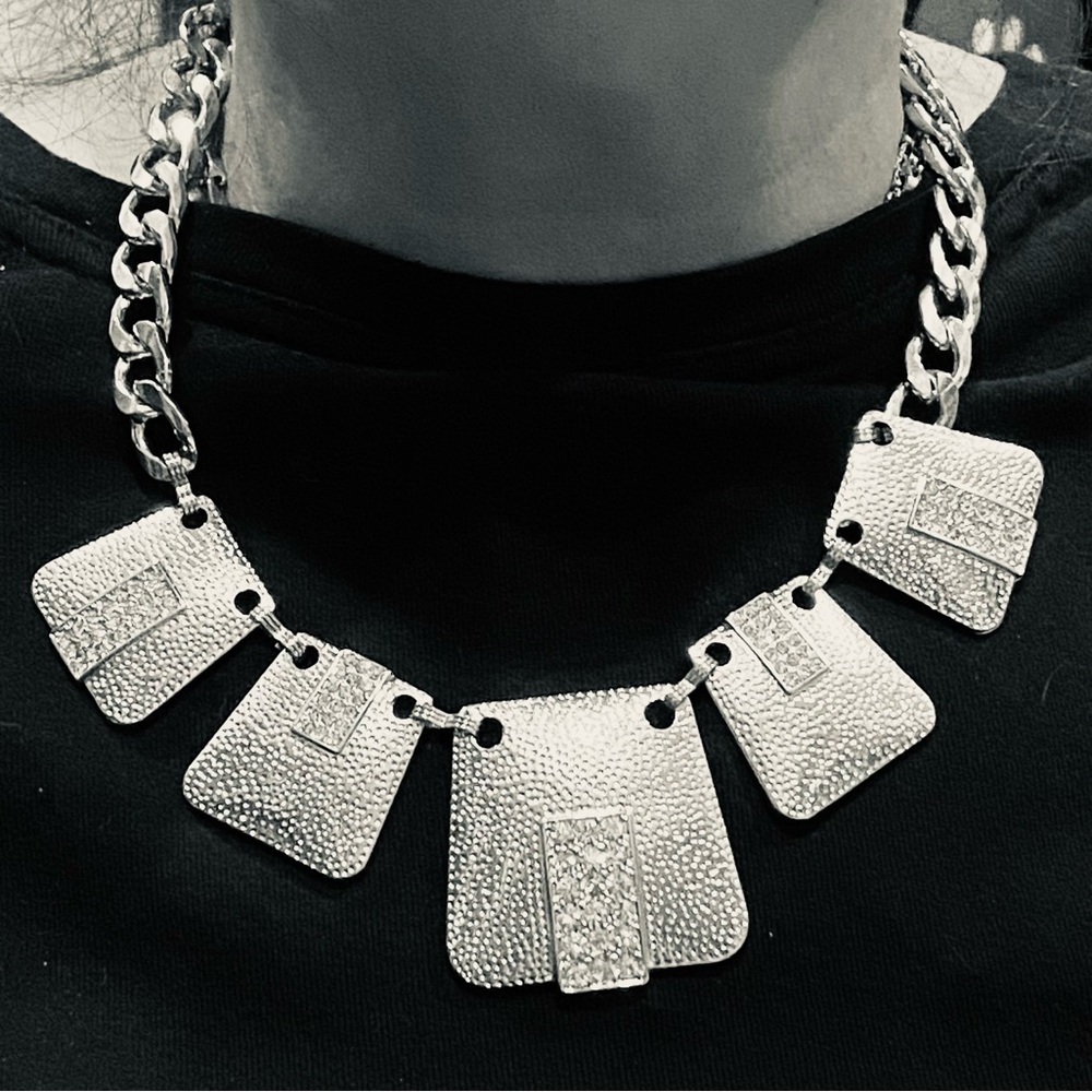 Silver Statement Necklace - image 1